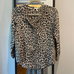 Joie leopard silk blouse
